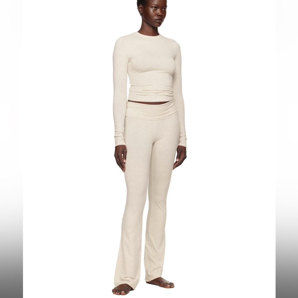 SKIMS Cream Long Sleeve Lounge Set